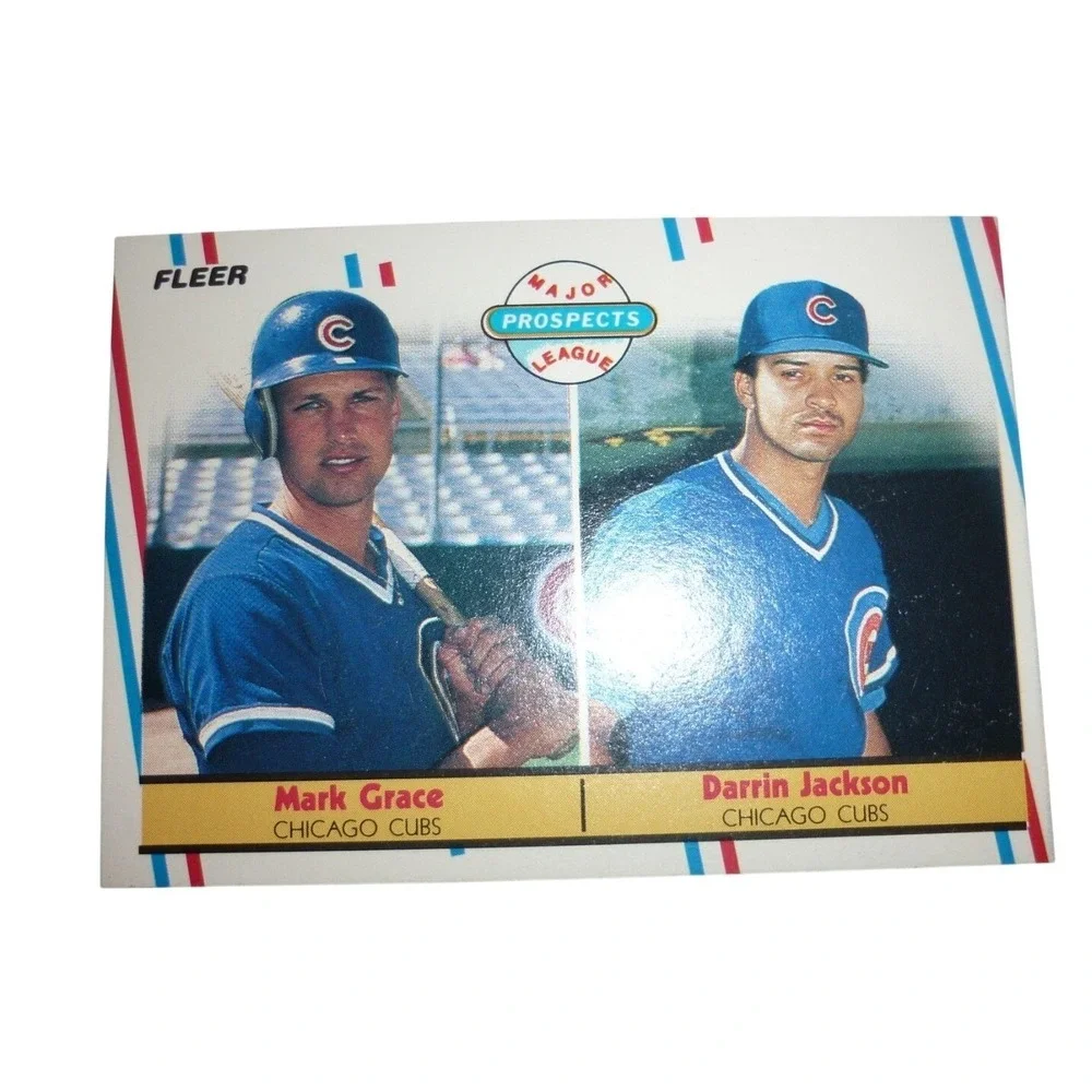 1988 Fleer 641 Mark Grace Darrin Jackson Chicago Cubs Major Prospects Card